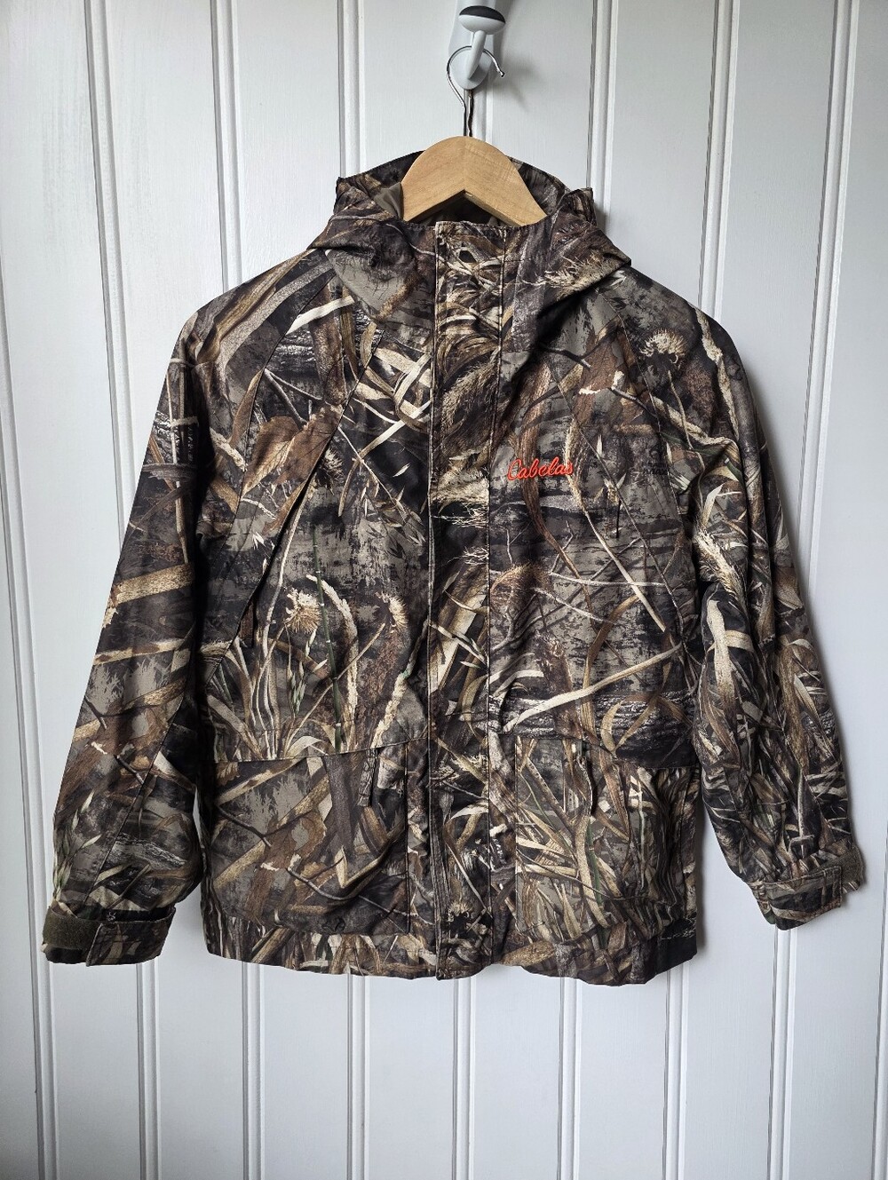 Cabela’s Realtree Brown Green Camo Hunting Zip Up Jacket Youth Medium Reg